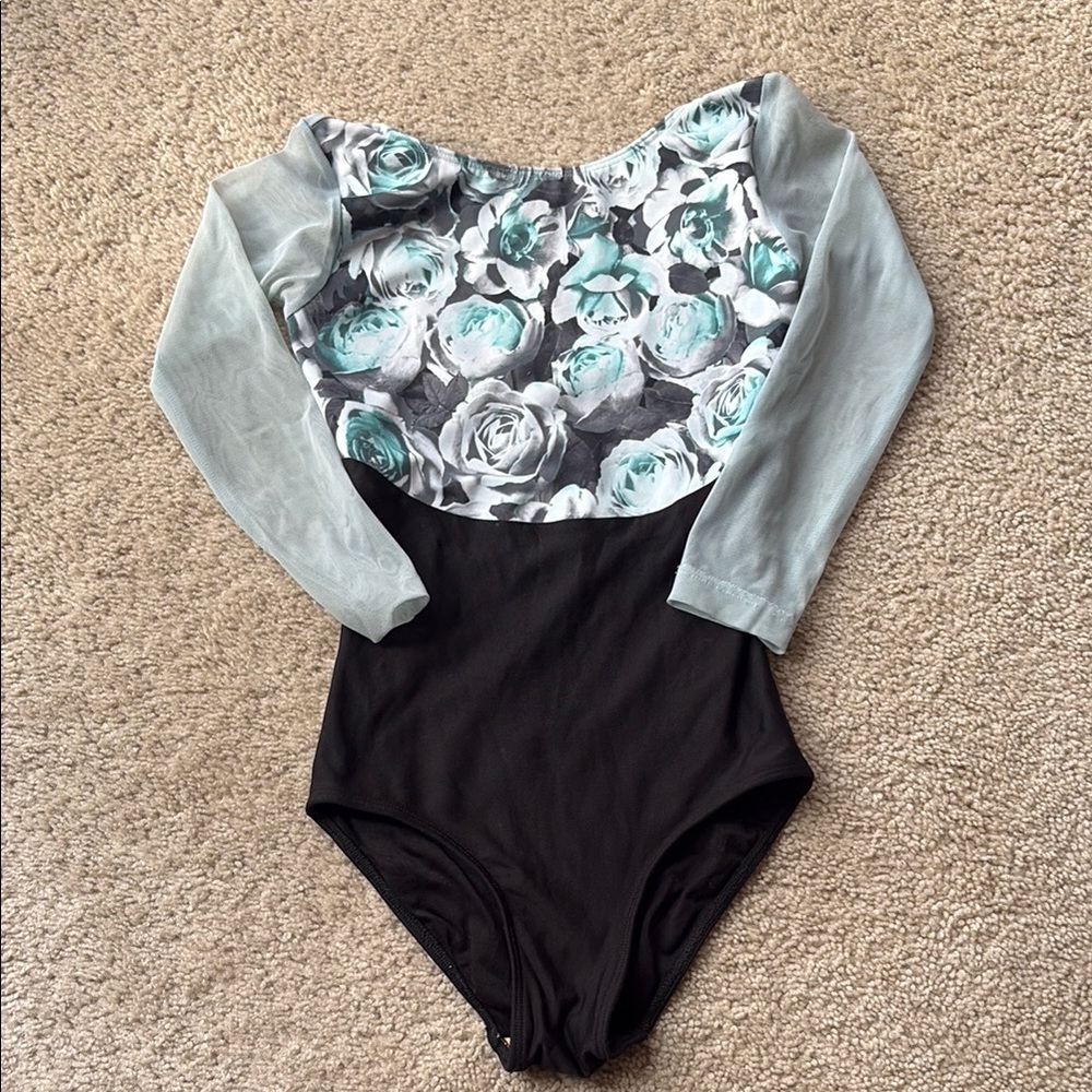 Eleve Dancewear Floral Long Sleeve Kids leotard